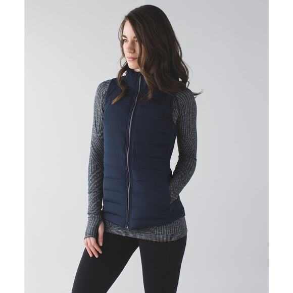 Lululemon Inkwell Navy Blue Fluffed Up Down Quilted Vest - Size 4 - Picture 1 of 8